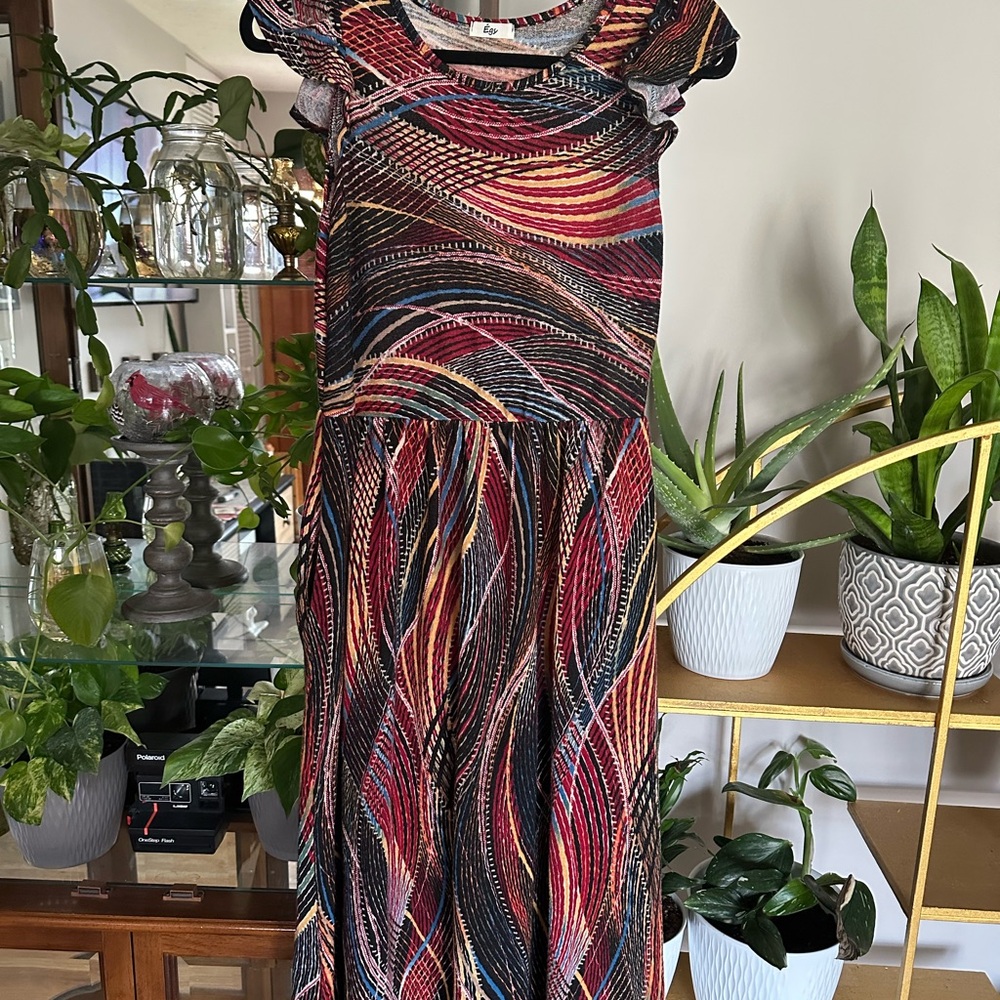Egs Multicolor Swirl Midi Dress